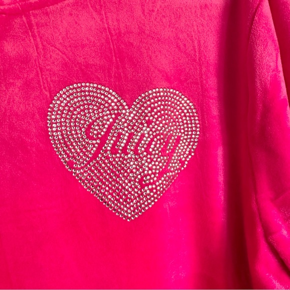 NWT‎ Juicy Couture Luxe Women Pink Velour Rhinestone Heart Track Set Size Large - Picture 9 of 15